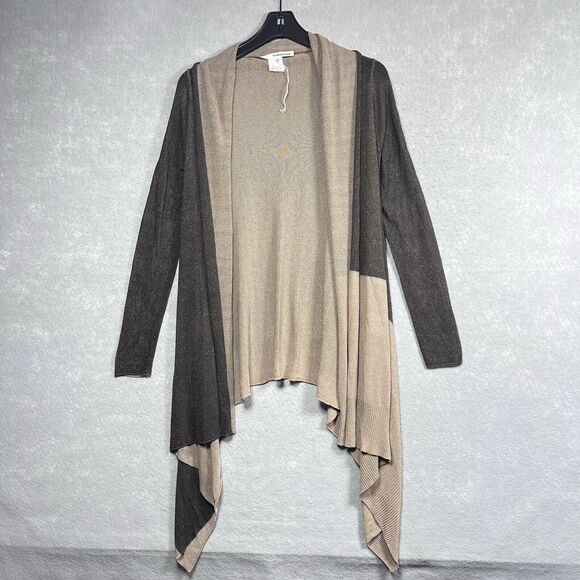 Pier Antonio Gaspari Womens Cardigan Size 42 Brown Open Front Made In Italy - Picture 1 of 9